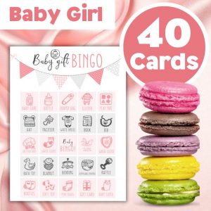 40 baby girl bingo printable game cards