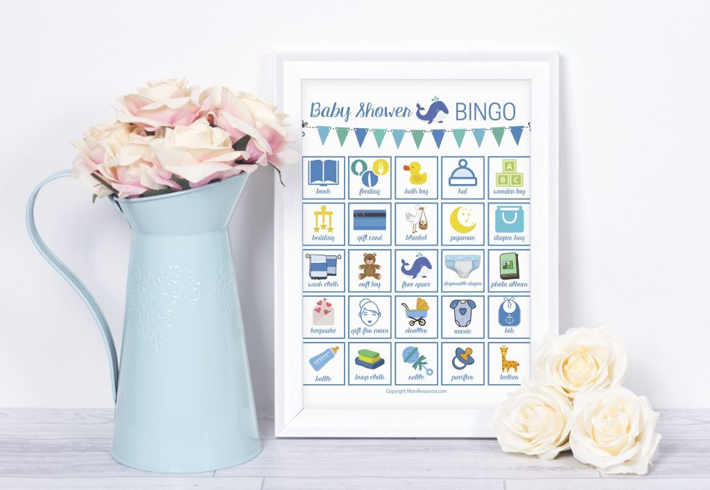 Cute & modern baby bingo whales game perfect for whale theme baby shower. Super fun baby shower game for your guests - a modern twist on the classic bingo game. Made just for whale baby showers with up to 80 printable baby shower bingo cards - all unique & easily printable for you! #babybingo #babyshowerbingo #babyshowerprintable #babyshowergame #babyshowergames